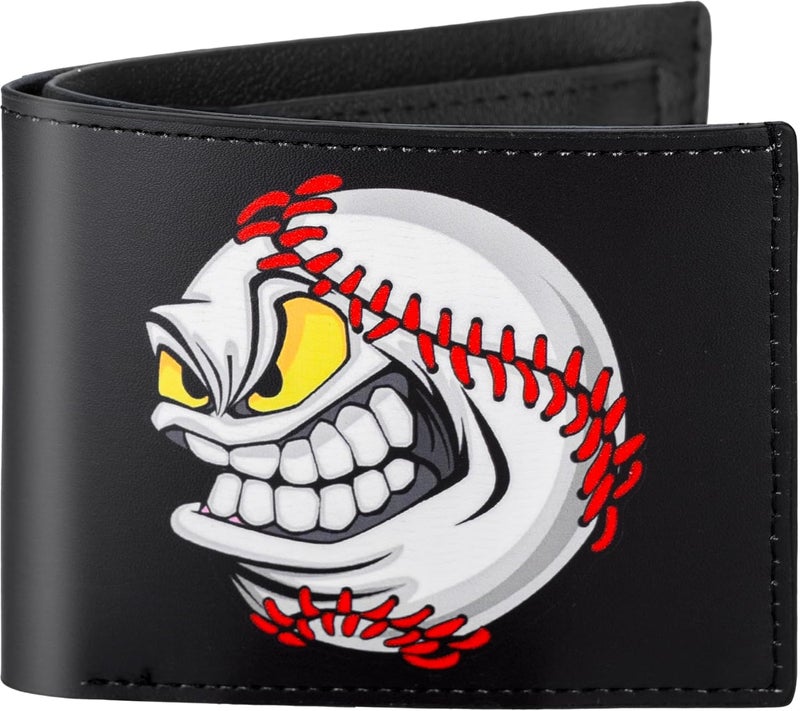 Fonwill Teen Boys Wallet, Birthday Gift for 5 6 7 8 9 10 11 12 Year Old Boys, Cool Baseball Bifold Rfid Blocking Leather Wallet With Coin Pocket ID Window, Christmas Birthday Gift for Boy Girls Teen 3-14 Ages - Image 1